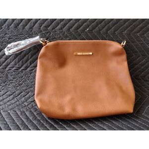 Steve Madden Brown Tan Large Wristlet Clutch New!